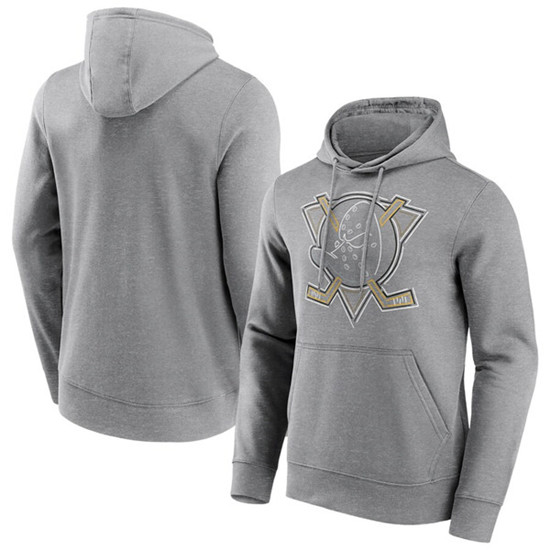 Men's Anaheim Ducks Gray Edge Hoodie - Click Image to Close